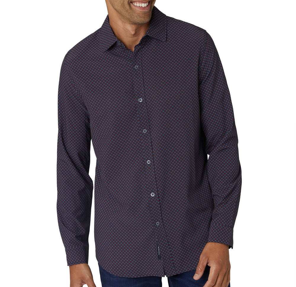 Long Sleeve Printed Perf Woven | Forever 21 Mens