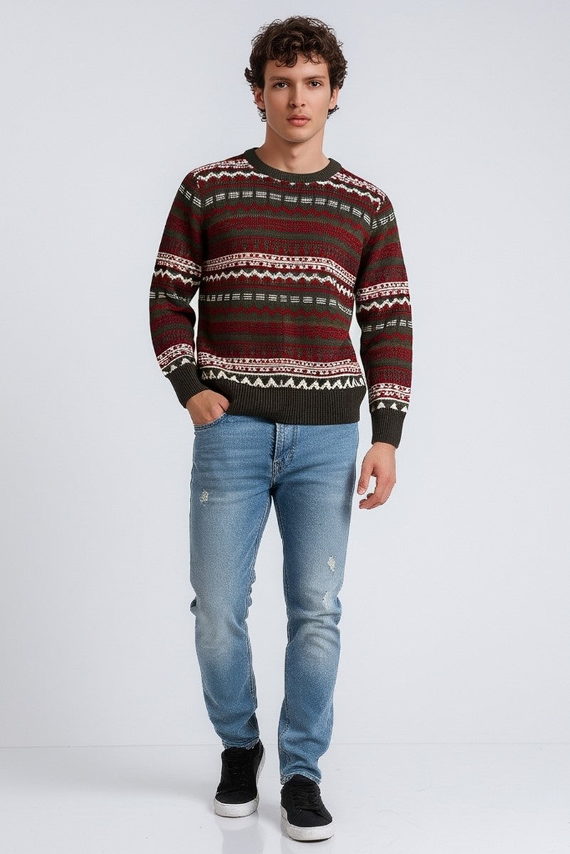 Holiday Fair Isle Striped Sweater | Forever 21 Mens