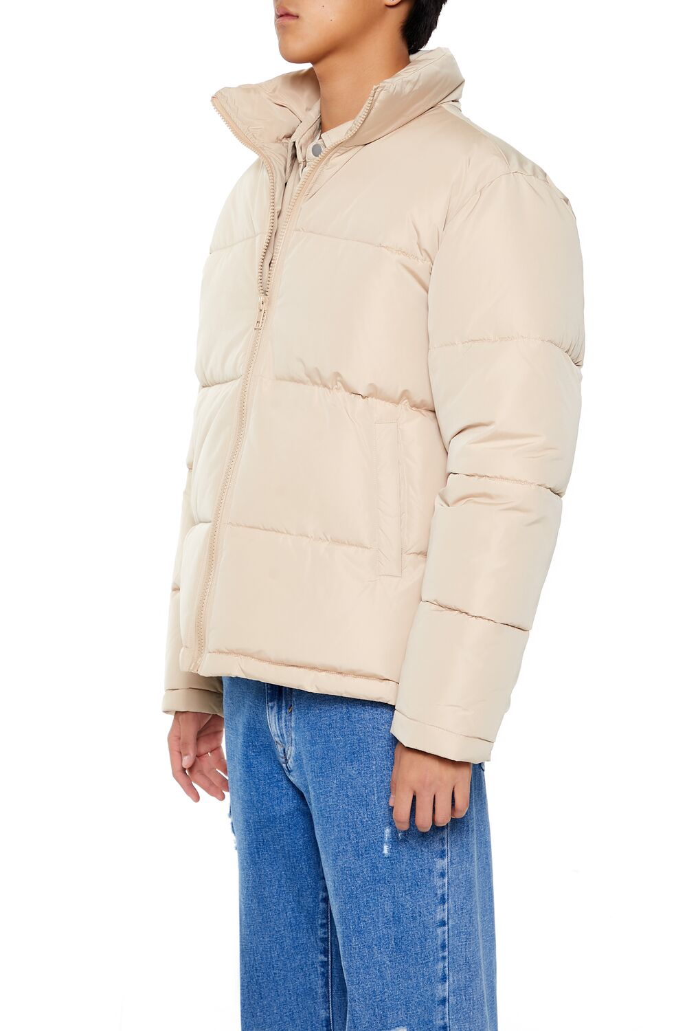Quilted Funnel-Neck Puffer Jacket | Forever 21 Mens