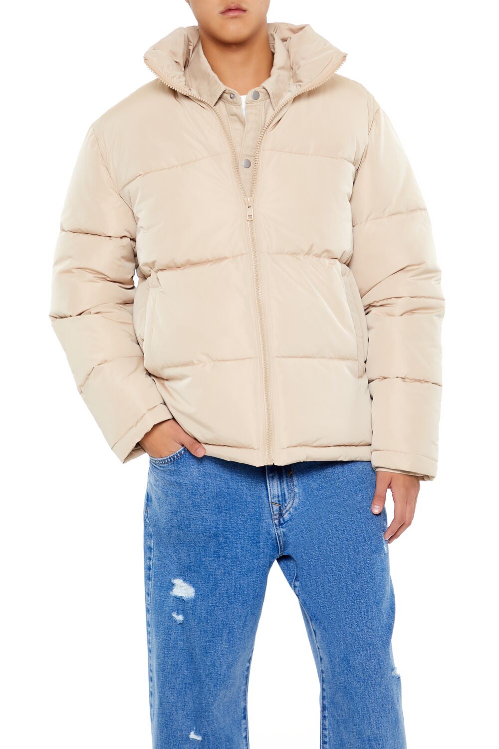 Quilted Funnel-Neck Puffer Jacket | Forever 21 Mens