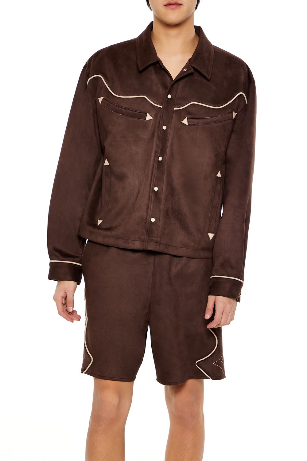 Geo Faux Suede Trucker Jacket | Forever 21 Mens