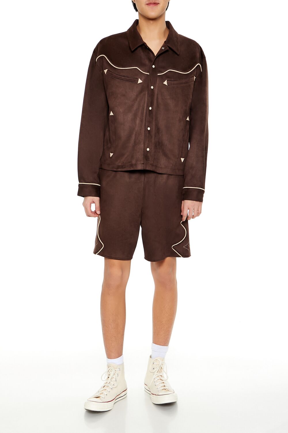 Geo Faux Suede Trucker Jacket | Forever 21 Mens