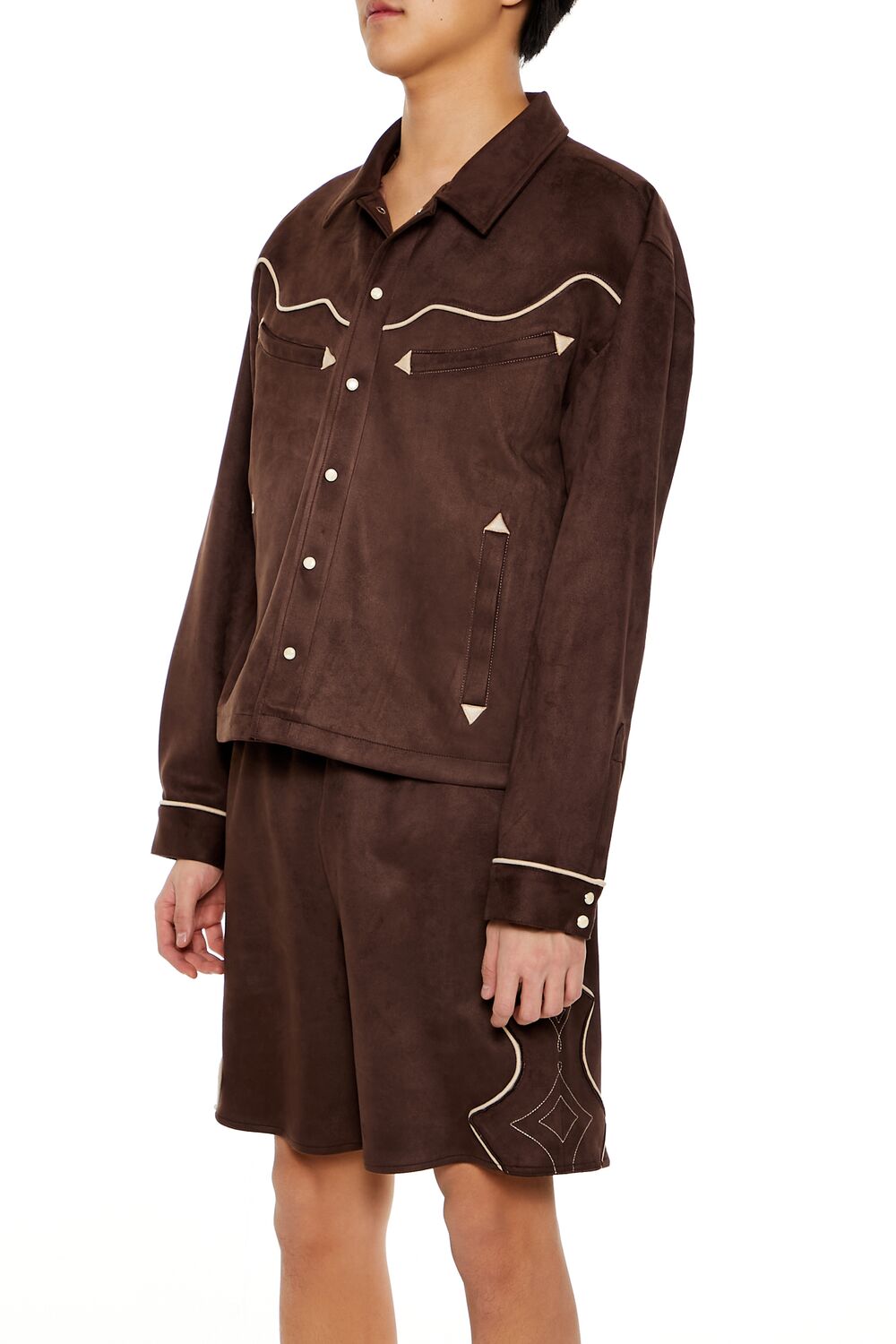 Geo Faux Suede Trucker Jacket | Forever 21 Mens