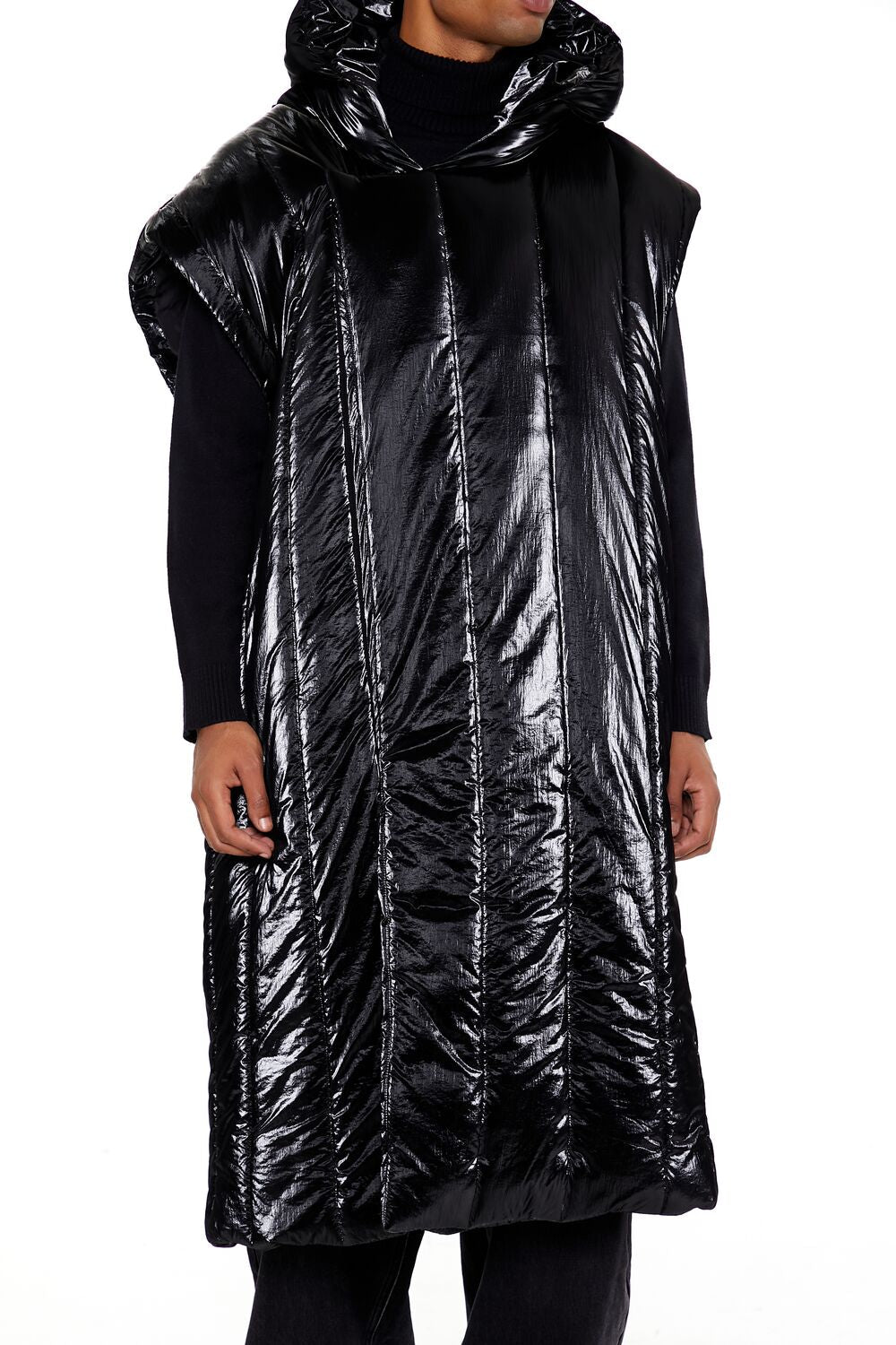 Hooded Longline Puffer Vest | Forever 21 Mens