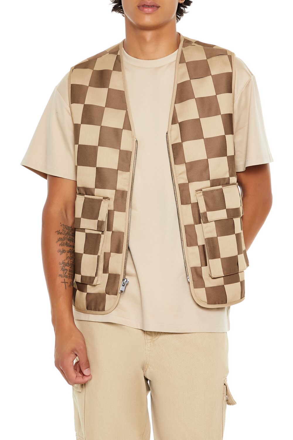 Checkered Cargo Vest | Forever 21 Mens
