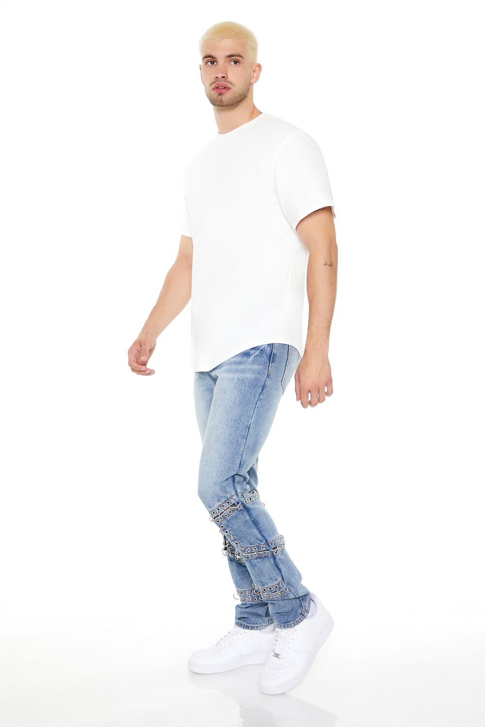 Grommet Cutout Slim-Fit Jeans | Forever 21 Mens