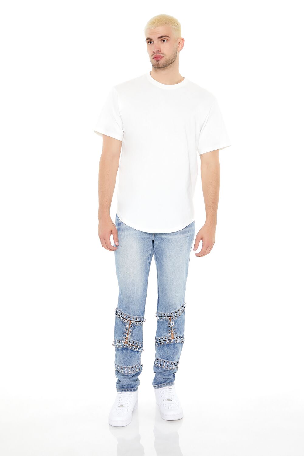 Grommet Cutout Slim-Fit Jeans | Forever 21 Mens