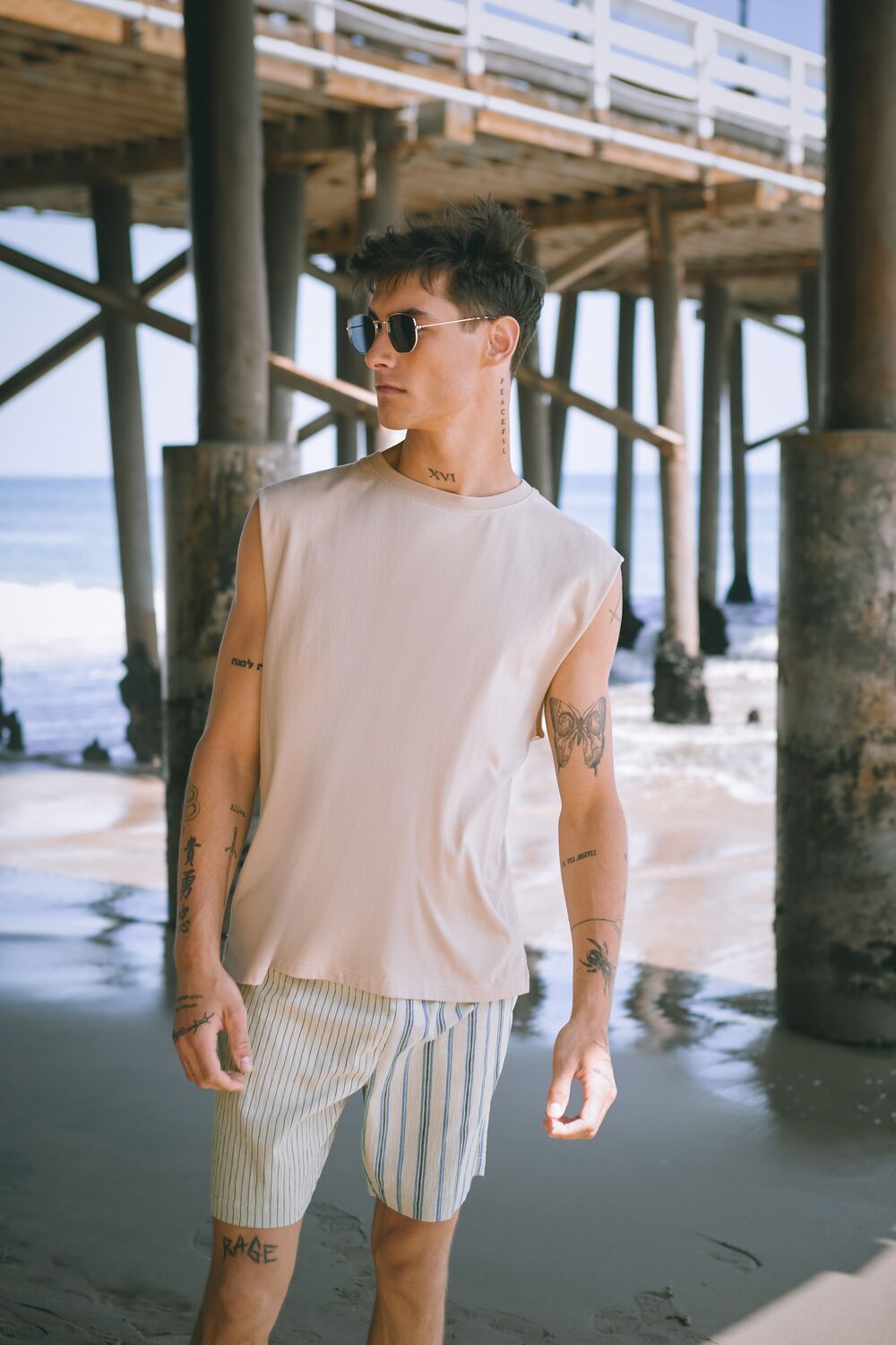 Reworked Striped Drawstring Shorts | Forever 21 Mens