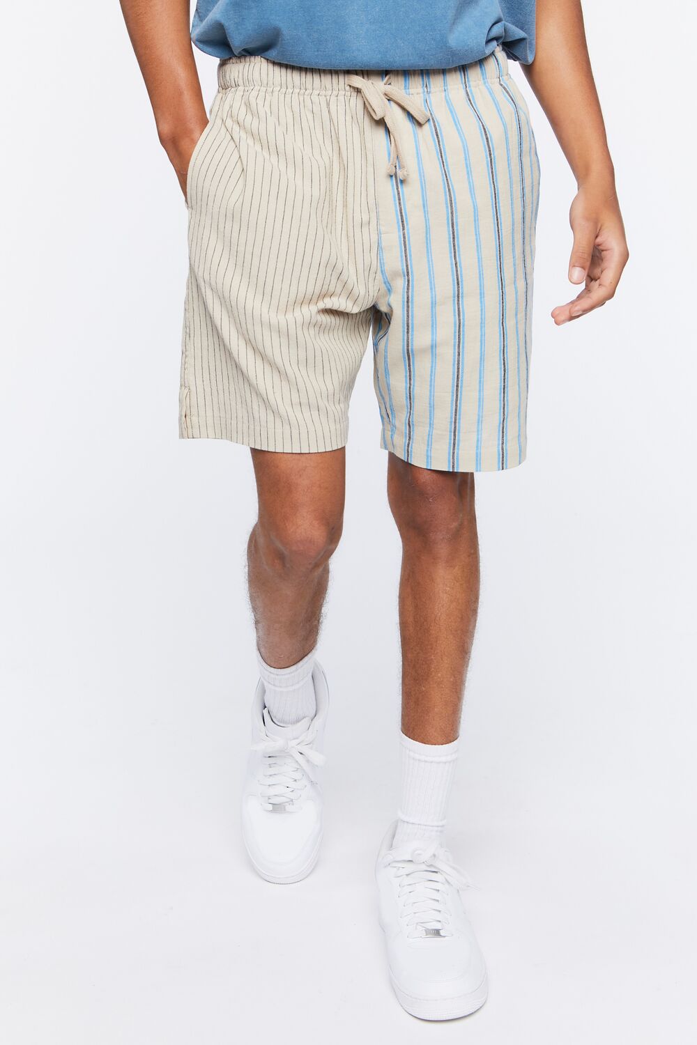 Reworked Striped Drawstring Shorts | Forever 21 Mens