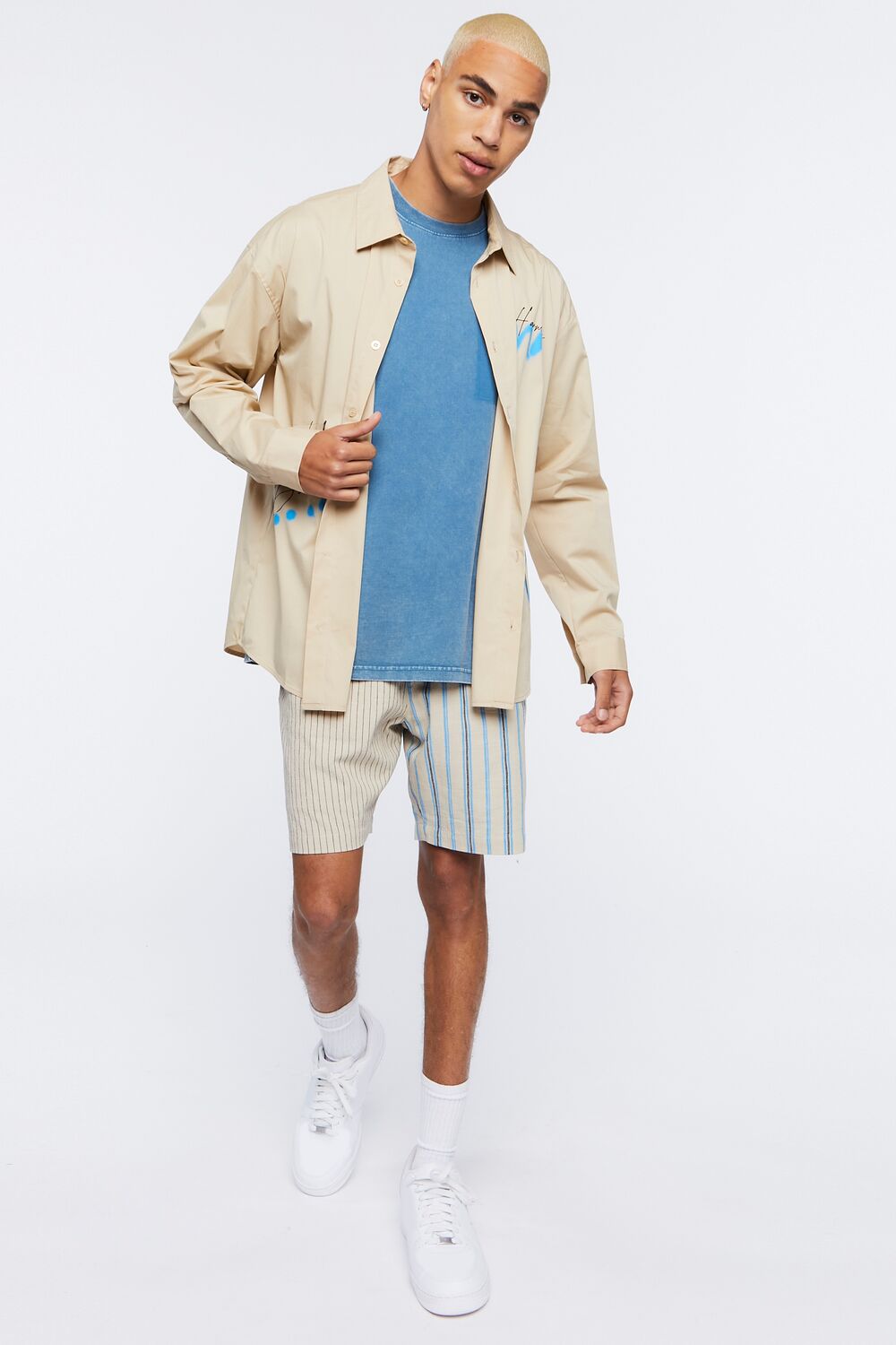Reworked Striped Drawstring Shorts | Forever 21 Mens