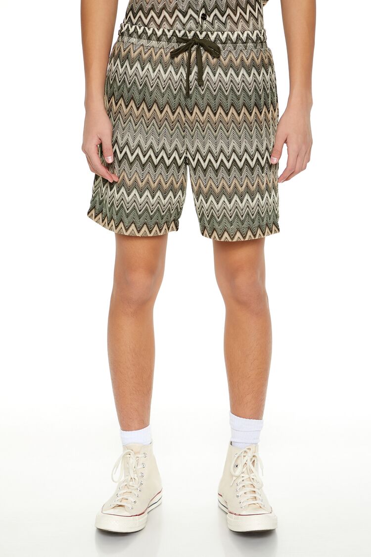 Multi Zigzag Drawstring Shorts | Forever 21 Mens