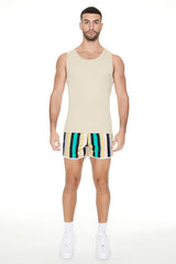 Striped Drawstring Short Inseam Swim Trunks | Forever 21 Mens