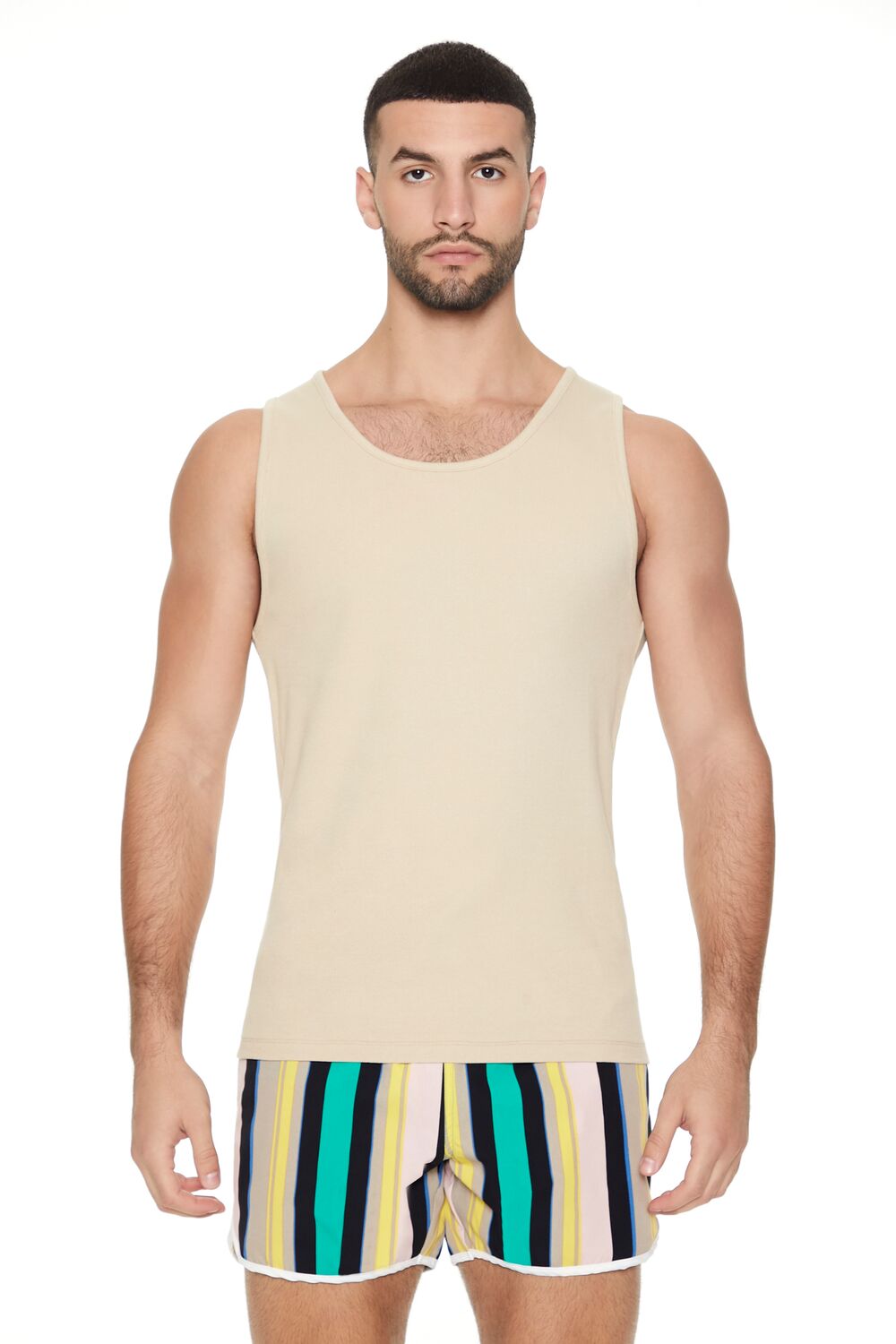 Striped Drawstring Short Inseam Swim Trunks | Forever 21 Mens