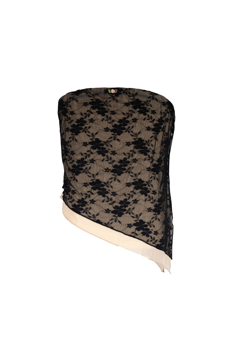 Plus Size Floral Lace Asymmetrical-Hem Tube Top - Forever 21