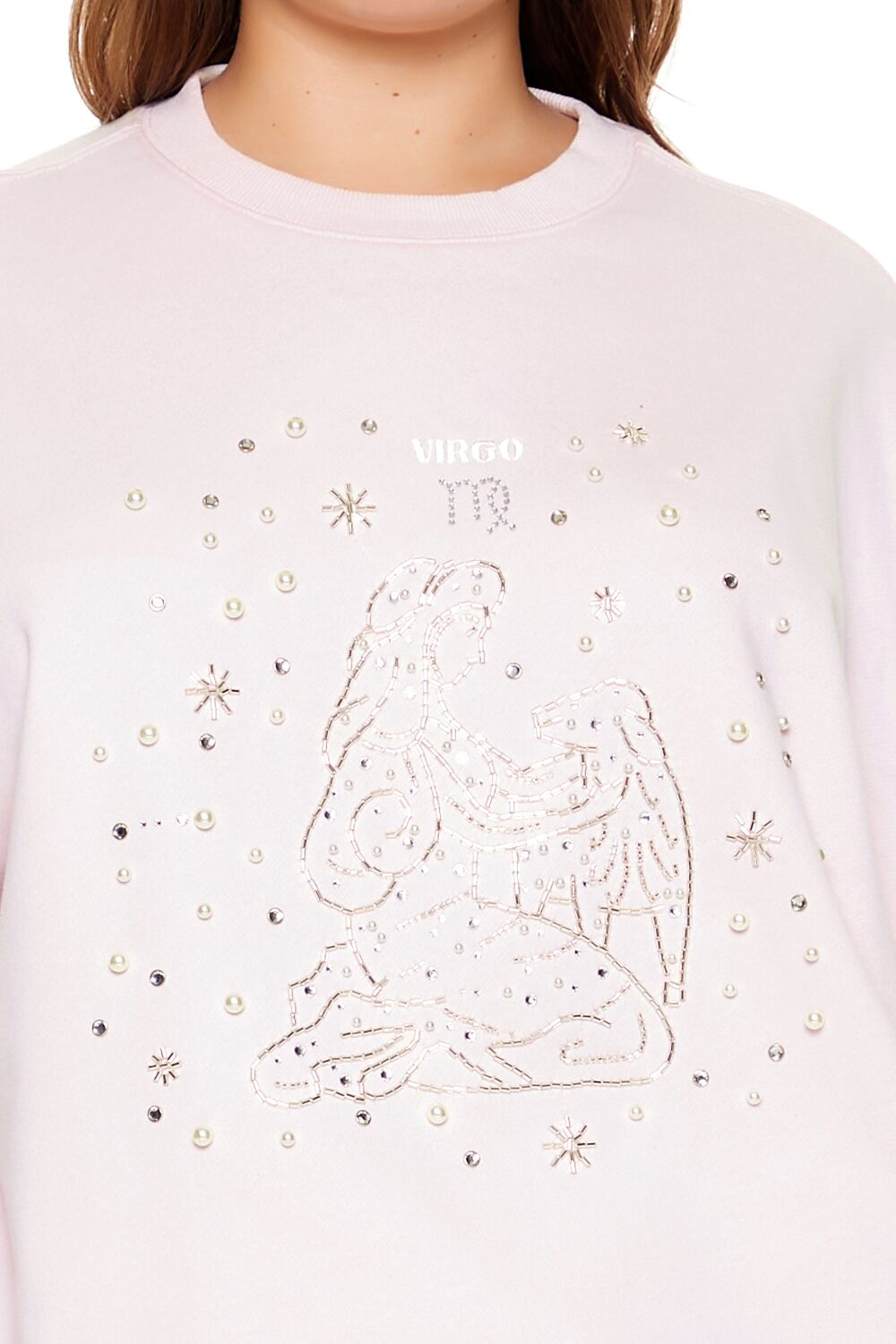 Plus Size Beaded Virgo Pullover - Forever 21