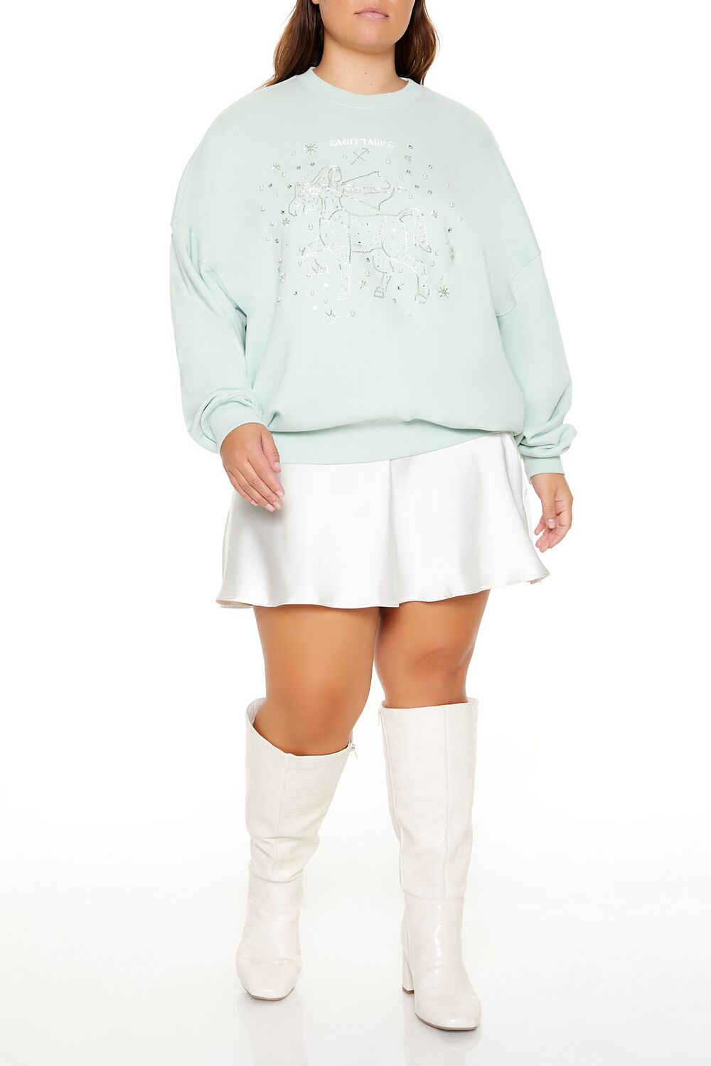 Plus Size Beaded Sagittarius Pullover - Forever 21
