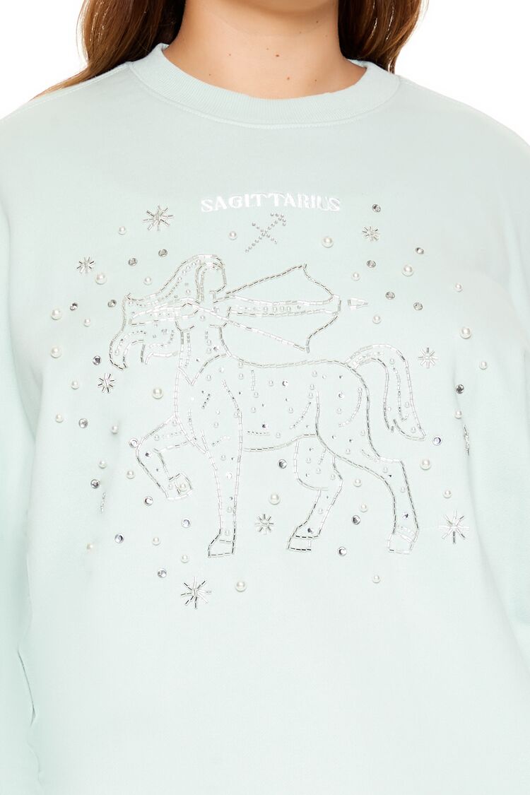 Plus Size Beaded Sagittarius Pullover - Forever 21