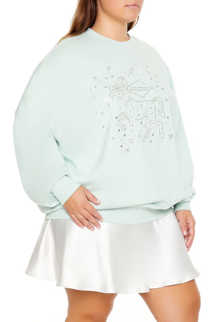 Plus Size Beaded Sagittarius Pullover - Forever 21