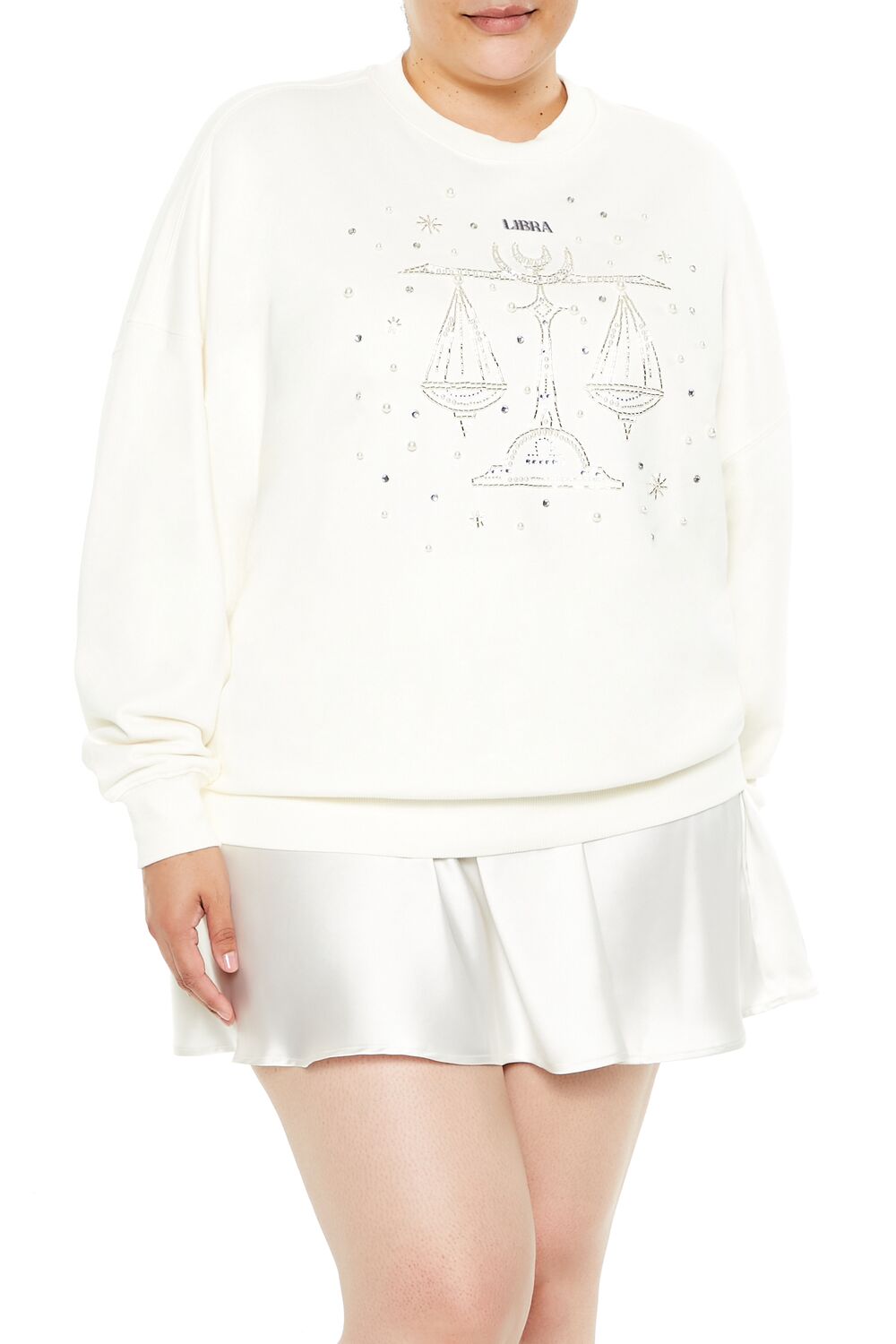 Plus Size Beaded Libra Pullover - Forever 21