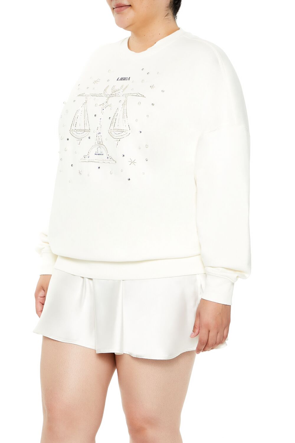 Plus Size Beaded Libra Pullover - Forever 21