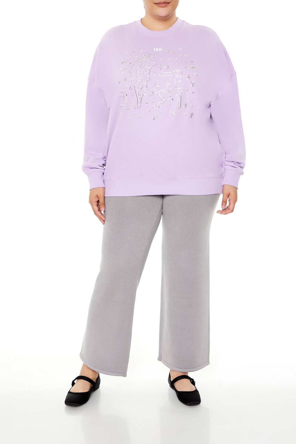 Plus Size Beaded Leo Pullover - Forever 21