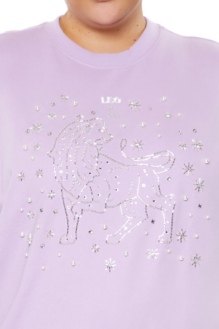 Plus Size Beaded Leo Pullover - Forever 21
