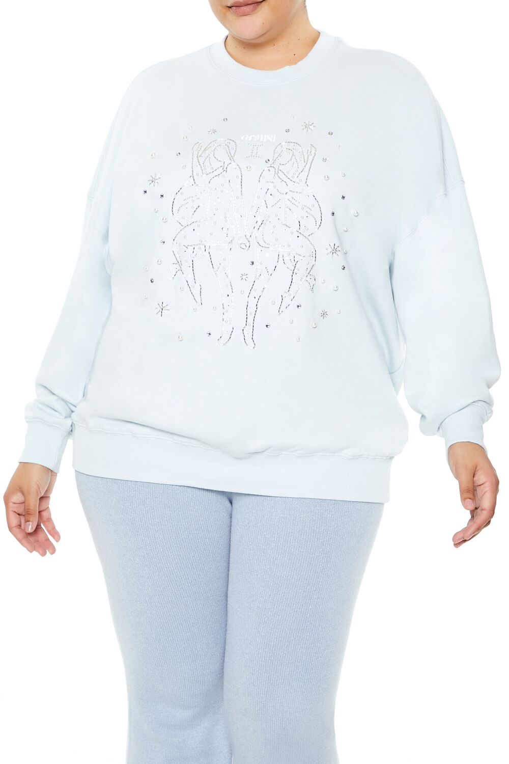 Plus Size Beaded Gemini Pullover - Forever 21