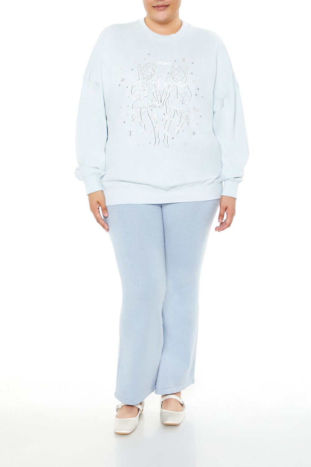 Plus Size Beaded Gemini Pullover - Forever 21