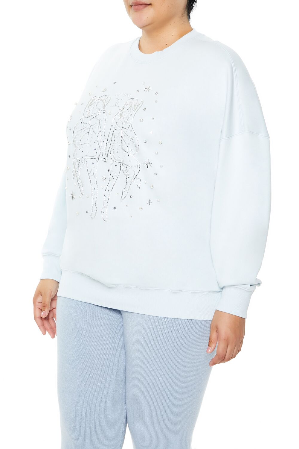 Plus Size Beaded Gemini Pullover - Forever 21