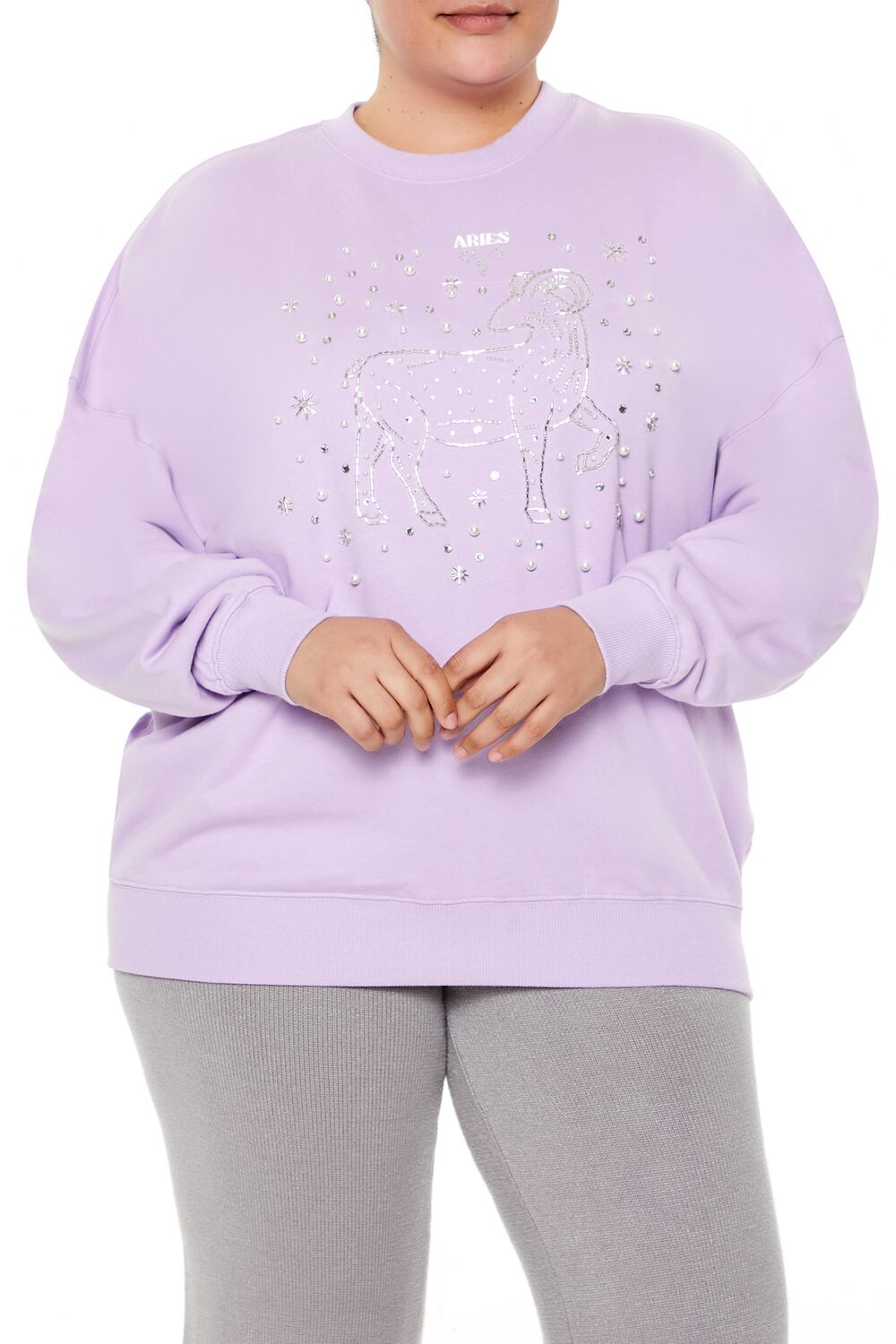 Plus Size Beaded Aries Pullover - Forever 21