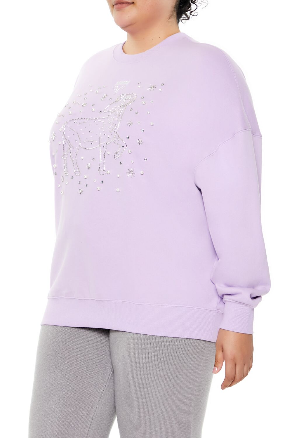 Plus Size Beaded Aries Pullover - Forever 21