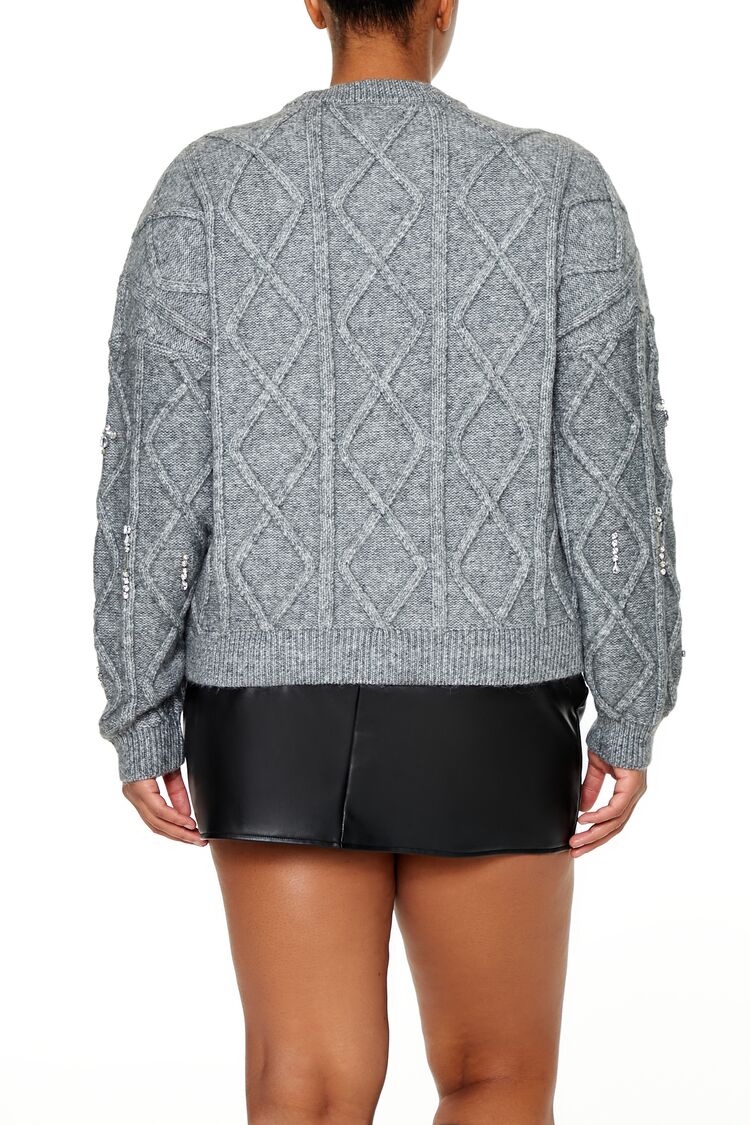 Plus Size Faux Gem Sweater - Forever 21