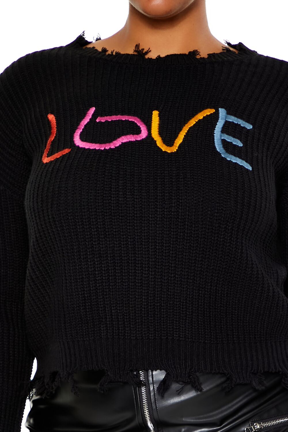 Plus Size Love Embroidered Sweater - Forever 21