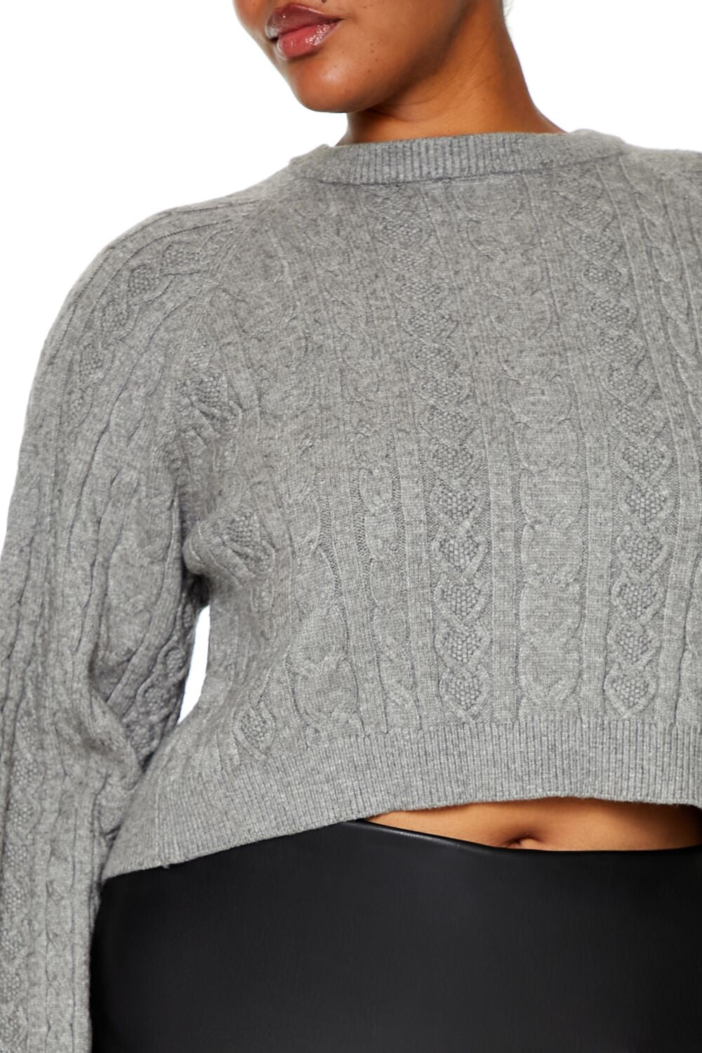 Plus Size Cropped Bow Sweater - Forever 21