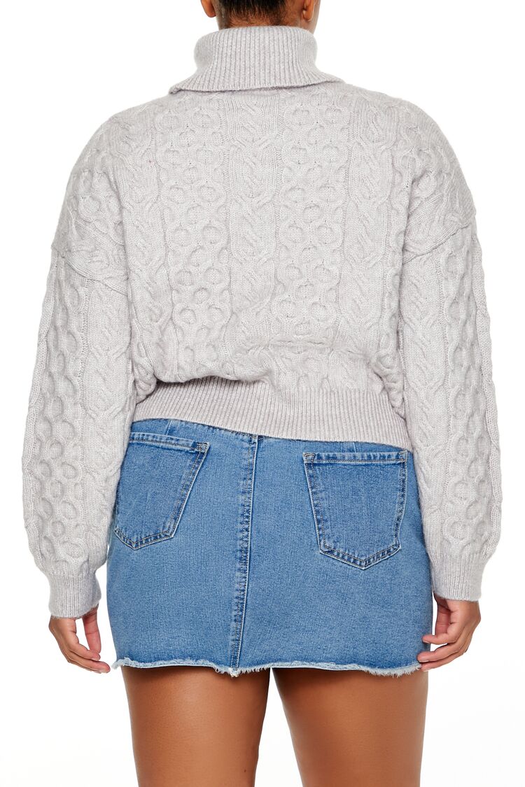 Plus Size Cable Knit Turtleneck Sweater - Forever 21