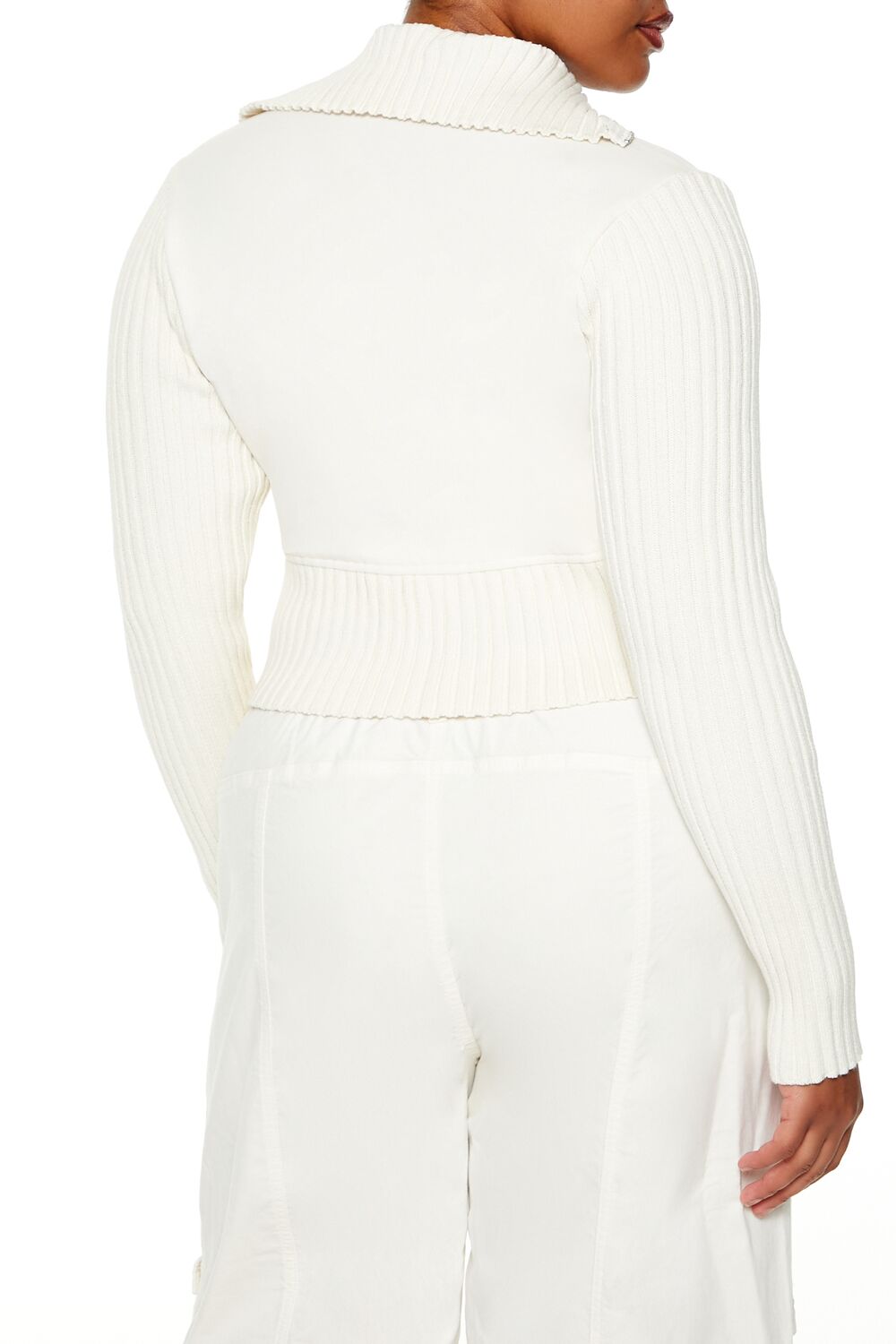 Plus Size Cropped Zip-Up Sweater - Forever 21