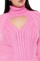 Plus Size Heart Cutout Sweater - Forever 21