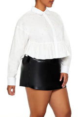 Plus Size Rhinestone Peplum Shirt - Forever 21
