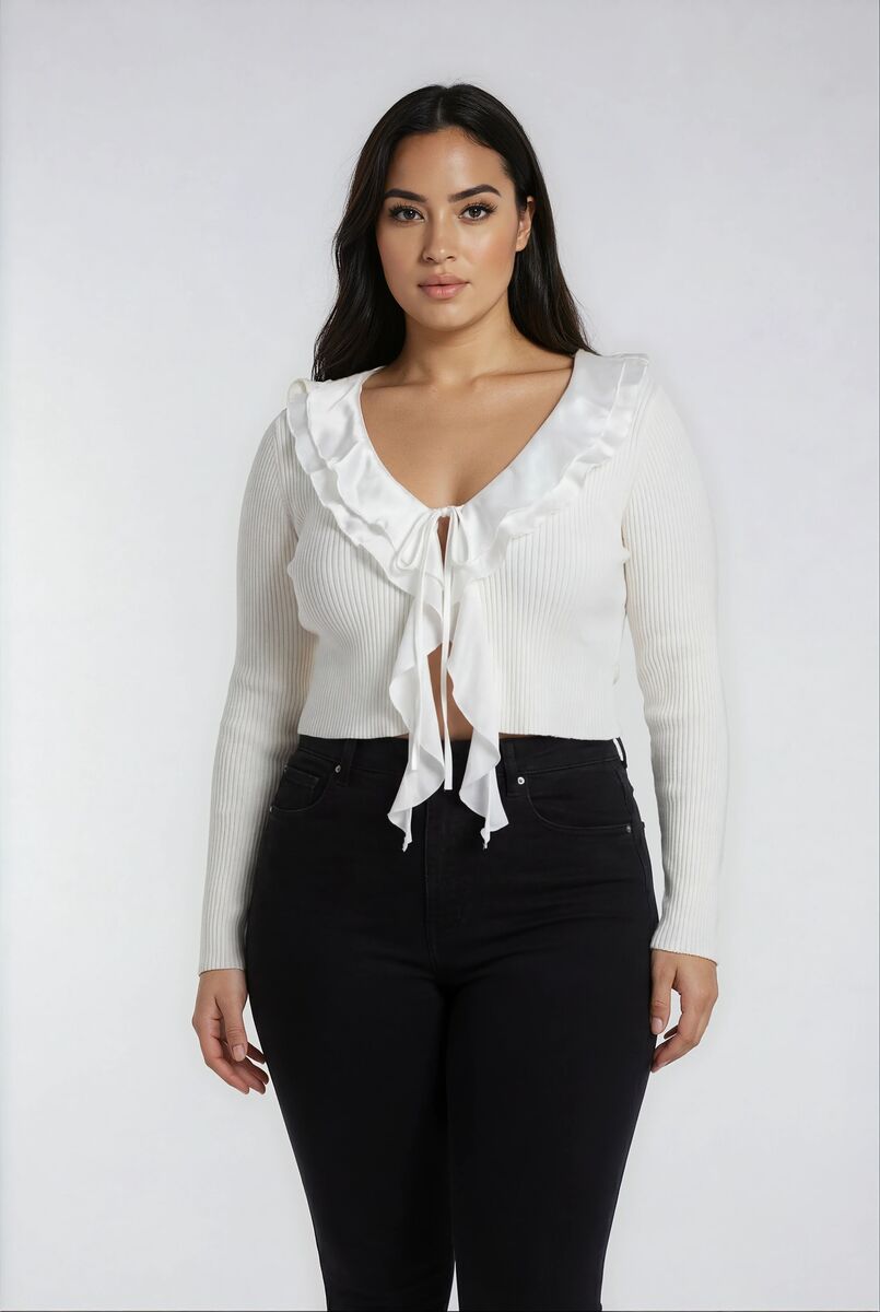 Plus Size Ribbed Knit Tie-Front Cardigan - Forever 21