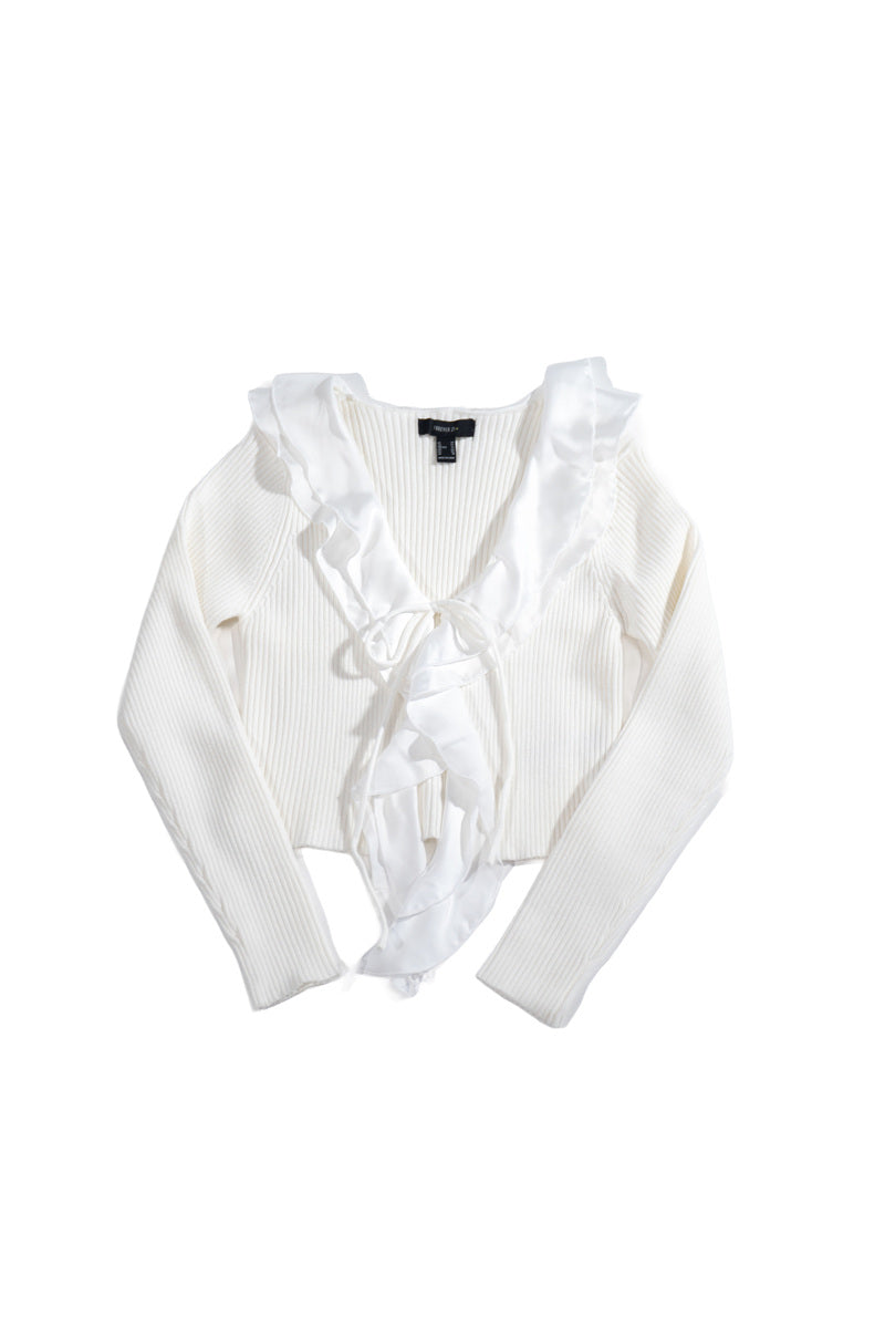 Plus Size Ribbed Knit Tie-Front Cardigan - Forever 21