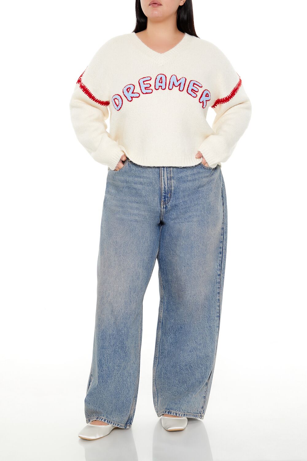 Plus Size Dreamer Fuzzy Knit Sweater - Forever 21