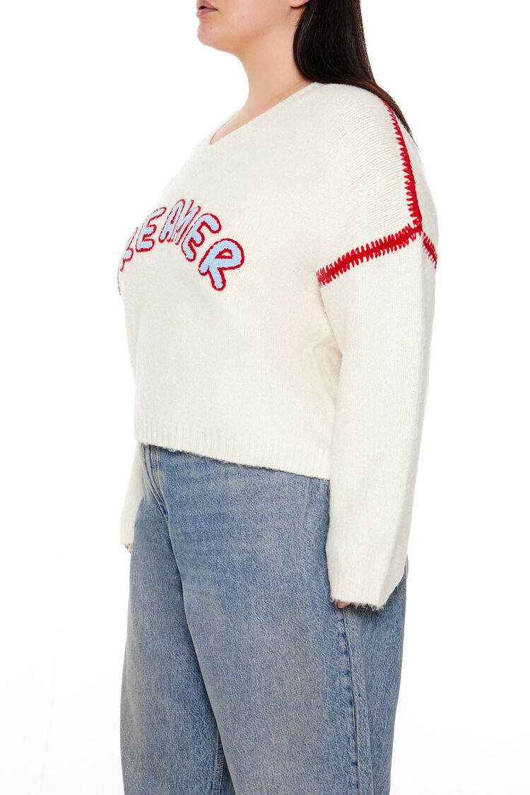 Plus Size Dreamer Fuzzy Knit Sweater - Forever 21