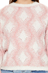 Plus Size Marled Diamond Knit Sweater - Forever 21