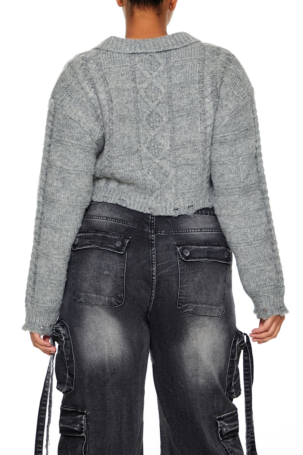 Plus Size Cable Knit Cropped Sweater - Forever 21