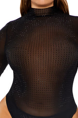 Plus Size Mesh Rhinestone Bodysuit - Forever 21
