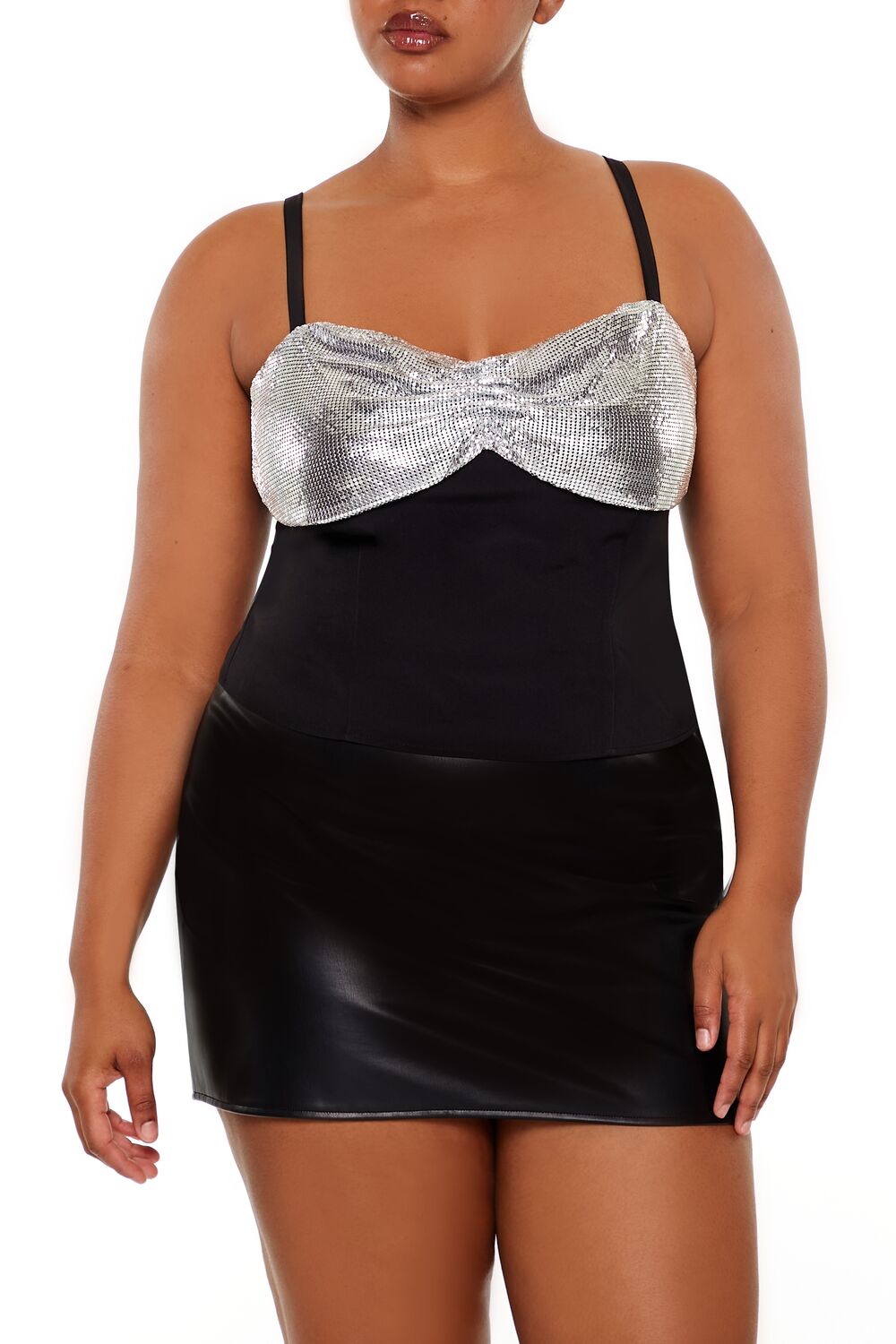 Plus Size Chainmail Cropped Cami - Forever 21