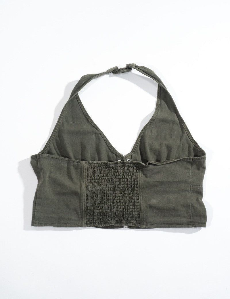 Plus Size Lace-Up Halter Top - Forever 21