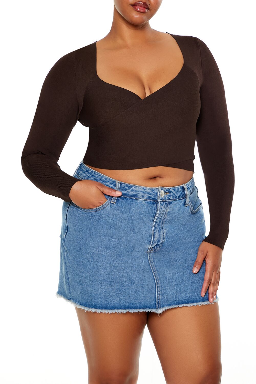 Plus Size Crossover Sweater - Forever 21