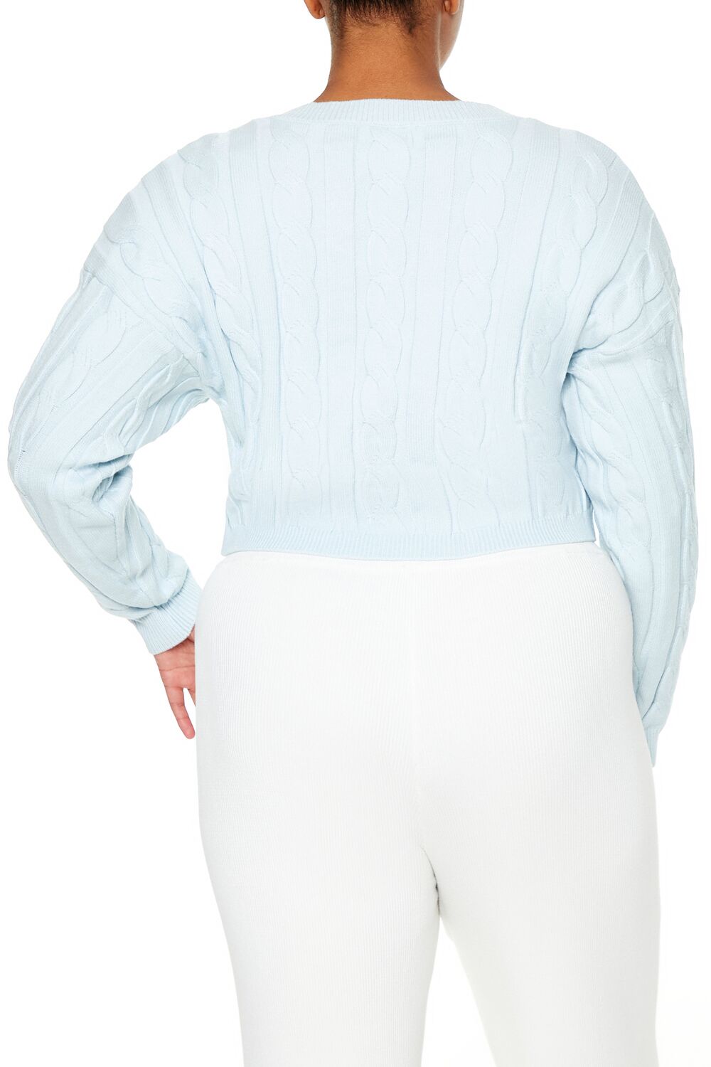 Plus Size Cropped Cable Knit Sweater - Forever 21