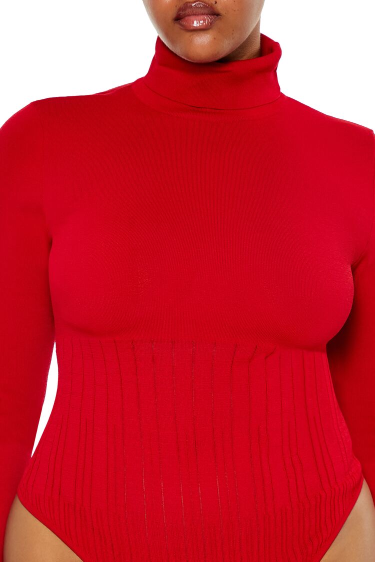 Plus Size Sweater-Knit Bodysuit - Forever 21